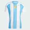 Argentine 3 étoiles Soccer Jerseys Commémorative 24 25 Fans Player Version Messi Mac Allister Dybala Di Maria Martinez de Paul Maradona Kit Enfant Enfants Hommes Femmes Chemise 88