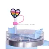 Drinking Sts Lgbt Rainbow Love Sile St Toppers Accessories Er Charms Reusable Splash Proof Dust Plug Decorative 8Mm/10Mm Drop Delivery Otavo