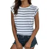 Women's Blouses Breathable Striped T-shirt Tank Top Print Tunic Tops For Women Streetwear Vest With Loose Fit Summer Outfit A