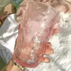 Wine Glasses 285ml/380ml Glass Cup Gradual Pink Household Glacier Pattern Luxury Gifts For Friends Child Women Drinkware Water