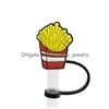 Drinking Sts 17Colors Summer Drink Fast Food Coffee Sile St Toppers Accessories Er Charms Reusable Splash Proof Dust Plug Decorative 8 Otv6T