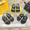 Designer Slippers Roma Sandals Women Slides Men Sandal Platform Slipper FF Pattern Fabric Sandal Leather Sandal Buckle Strap Shoe Beach Flip Flops Fast delivery