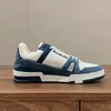 Desinger shoes Virgil Low Emed running shoes Flat Sneaker Shoes Platform Letter Calfskin Denim Leather Men Women Sky Blue Abloh Denim