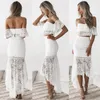 Work Dresses Sexy Lace Hollow Out 2 Piece Set Women Backless Crop Top Ruffles Long Pencil Skirts Two Ensemble Femme Chandal Mujer