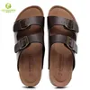 Sandals Cork slippers wear large size cool slippers one line double button beach shoes bocken shoes J240315