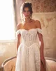 Bohemian Women's Bridal Gowns Gorgeous Sexy Off Shoulder High Split Lace Aline Wedding Dresses Formal Beach Party Robe