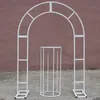 Conjunto de suporte para bolo em arco de casamento, suporte de flores de metal, porta arqueada, decoração de fundo, arco redondo, decoração de festa em casa