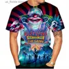 Erkek Tişörtler Sıcak Satış Moda Erkek Kadın T-Shirt 3D Baskı Katil Klowns Yaz Gündelik Unisex Hip Hop Serin Kısa Slve Korku Tops y240321