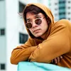 Designer db redondo óculos de sol dos homens marca designer de alta qualidade com lente proteção anti uv tons masculino condução óculos lunette de soleil