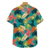 Męskie koszule 2024 Palm Leaf Print for Men Hawaiian Shirt Beach Lose Mase Tops Tee Man Bluzka Camisa