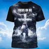 Men's T-Shirts Jesus Graphic Mens T-shirt Top 3D Print Shirt For Men O Neck Oversized Sweatshirt Summer Casual Short Slve Ts Cheap Clothes Y240315