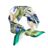 スカーフ本物のシルクスカーフ女性スクエアフローラルショールラップ2024 for ladies Neckerchief Foulard Pashmina Memaly Hijab Bandana