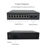 デスクトップスイッチ8-10/100/1000MBPSギガビット2SFP CCTV IP POEスイッチ