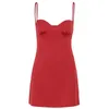 Casual Dresses Red Summer For Women 2024 Spaghetti Strap Camisole Dress Sexy Sleeveless Bodycon Beach Night Vestidos