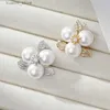 Anneaux de cluster SENYU mode fleur plante conception bague de charme pavé cubique zircone blanc pain perle femmes anneau pour cadeaux de fête Dubai bijoux L240315