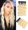 1B 613 Ombre Blonde Human Hair Bundles Body Wave Peruvian Virgin Hair 3 eller 4 Bundles 1028 Inch Remy Human Hair Extensions6120536