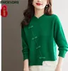 Damenpullover Jahr Rot Tops Winter Frühling 2024 Frauen Langarm Casual Lose Knopf Retro Vintage Feste Strickpullover Jumer