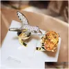 Fedi nuziali da donna di lusso in argento 925 con colibrì carino, splendido anello da 10 ct con diamante Zirocn, ridimensionabile, per banchetti, gioielli alla moda D Dhv2W