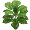 Decorative Flowers 50-100cm Long Artificial Palm Tree Tropical Plants Branch Plastic Fake Leaves Green For Home Garden Room Wedding