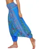 Actieve broek 2024 Womens Bohemian Yoga hippie harem gesmokte taille broek Flowy Beach Sports