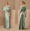 Simple Satin Mermaid Mother Of The Bride Dresses One Shoulder Floor Length Formal Party Gowns Ruffle Wedding Guest Dress3877409