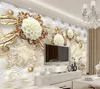Arkadi 5d panneau mural papier peint marbre diamant bijoux fond rose moderne Europe art mural pour salon grande peinture maison 4006075