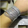 Bangle Choucong Super Shinning Luxury Jewelry 7 Style 925 Sterling Sier Fl White Topaz Cz Diamond Gemstones Write Wist Women Armband Dro Dhgiu