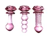 Glass Dildo Pink Rose Flower Shape Vaginal Anal Butt Plug Self Comfort Masturbator Sex Toys For Woman7596294