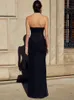 Julissa Mo Elegant Brilliant Silk Off Shoulder Ruched Sleeveless Backless Womens Sexig Maxi Dress Elegant Slim Evening Dress 240311