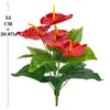 Decorative Flowers 53cm Artificial Leaves Home Plastic Palm Fronds Fake Anthurium Greenery Tree Big Plant For Garden Outdoor