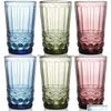 Wijnglazen Retro Hittebestendige Waterbeker Colorf Glas Reliëf Creatieve Whiskey Thee Rechte Drinkmok Charmant Drop Delivery Hom Dhqg6