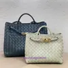Top original quality Bottgss Ventss Andiamo shoulder bags online shop 2024 New Small Handbag Woven Tote Bag One Shoulder Crossbody Vegetable With Real Logo