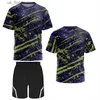 Herrspårar Mens Polo Badminton T-shirt och shorts Set Tennis Table Tennis Training Wear Summer Outdoor Running Sweatshirt Breattable Light Y240315