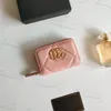 Porte-cartes de portefeuille pour femmes Designer Portefeuille de luxe de luxe Porte-monnaie à glissière Porte-monnaie en peau de vache Caviar Motif granulaire Titulaire de la carte en peau de mouton Diamant exquis Mini sac à main