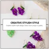 Stud Earrings Summer Set Jewelry Fashion Female Studs Fruit Series Ornaments Interesting Gift Purple 925 Silver Needle Themed