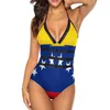 Women's Swimwear Flag Of Venezuela One Shoulder Ruffle Swimsuit Print Female Piece Monokini Bathing Suit