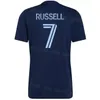 24 25 Sporting Kansas City Futebol 7 Johnny Russell Jerseys 26 Erik Thommy 54 Remi Walter 17 Jacob Davis 9 Alan Pulido Nemanja Radoja Daniel Salloi Camisa de Futebol Kits