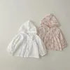 Sommer Baby Langarm Mit Kapuze Sonnenschutz Kleidung Mantel Mädchen Weiche Atmungsaktive Kirsche Muster Tops Jacke Kinder Kleidung 240306