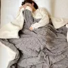 Одеяла Коралловый бархат фланелевой многофункциональный чехол с изображением ягненка одеяло для кровати, дивана, офиса и кондиционера шерстяное