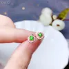 Stud Earrings KJJEAXCMY Sterling Sier Natural Diopside Ladies Gemstone Ear Support Test