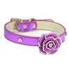 Collari per cani all'ingrosso e accessori per gatti Collare per animali domestici Rose con strass Prodotti In pelle