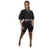 Zomer Nieuwe Designer Trainingspak 2 Delige Set Damesmode Brief Gedrukt Ronde Hals Korte Mouw T-shirt Tops en Shorts Sets voor Outfits