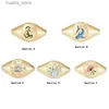 Clusterringen Snake Shark Pearl Shell n Flower Pattern Ring Designer Kawaii Sieraden Bulk Groothandel Accessoires Joyeria De Acero Inoxidable L240315