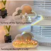 DIY Cloud Tulip Mirror LED Night Light Po Frame Lamps Girl Bedroom Order Bedside Handmade Hilmings 240301