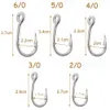 Easy Catch 100pcs 10884 Stainless Steel White Strong Big Game Fish Tuna Bait Fishing Hooks Size 30 40 50 60 70 80 90 100 240313