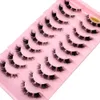 10pairs 3D Mink Eyelashes Invisible Band Lash Extension Natural False Cross Cluster Fairy Big Eye Long Fake Lashes 240311