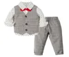 Vestiti per ragazzi Piccolo gentiluomo Gilet Stelle Camicia Pantaloni Bambini Compleanno Abiti Bambini Bambini039 cose Set da sposa per neonati6993125