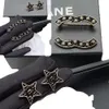 T pläterade T Brand Sier Black Stud New Designer Jewelry Ear Study With Box Women's Love Gift Classic Earrings GG Y RINGS GG