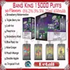 Bang Bang King 15000 Puff Ujeżdżalne Empród 10 Smaki 25 ml strąka akumulator 650 mAh 0% 2% 3% 5% RBG Light Light 15k Puffs Vape Pen Kit