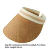 Chapeaux à large bord 1PC Femmes Sun Femelle Visière extérieure Casquette de plage Brethable Vide Top Straw Anti-UV Casual Shade Hat